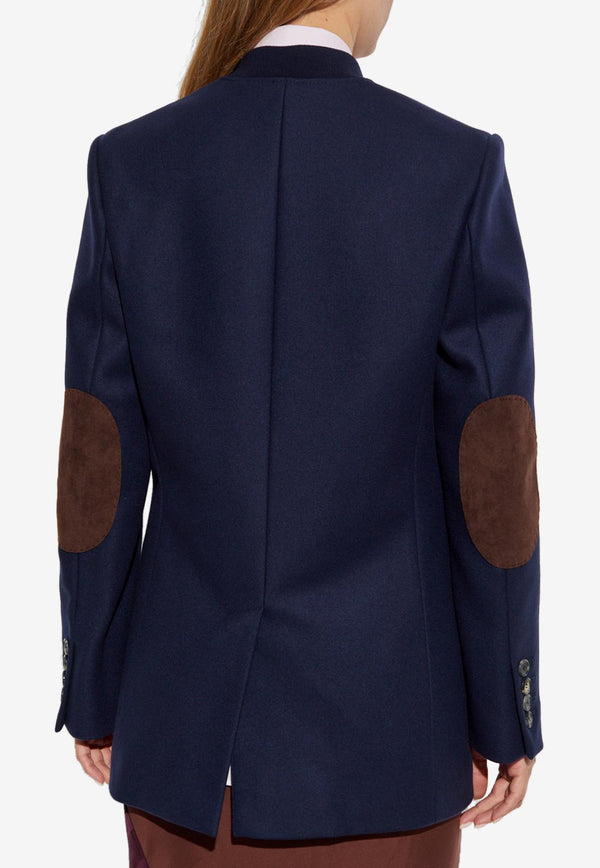 Moschino Single-Breasted Wool Blazer Navy A0512 5512 0290