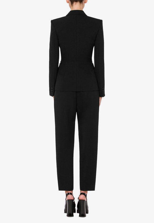Moschino Double-Breasted Tuxedo Jacket in Wool Black A0516 5517 1555