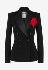 Moschino Double-Breasted Tuxedo Jacket in Wool Black A0516 5517 1555