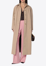 Moschino Reversible Gabardine and Satin Trench Coat Beige A06025420/P_MOSCH-1081