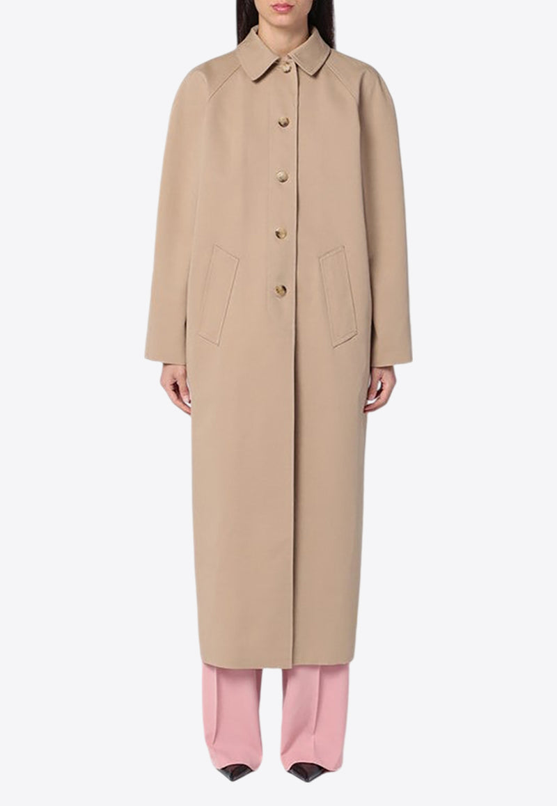 Moschino Reversible Gabardine and Satin Trench Coat Beige A06025420/P_MOSCH-1081