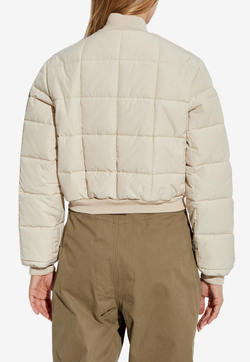 Moschino Cropped Padded Bomber Jacket Cream A0618 5517 0045