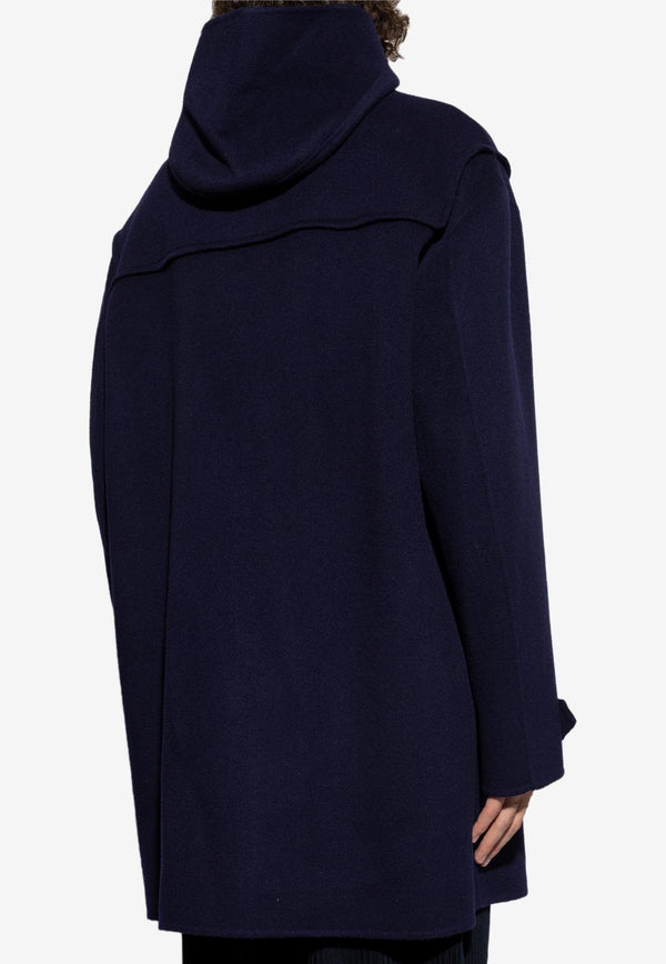 Moschino Wool and Cashmere Coat with Hood Navy A0651 5211 0342