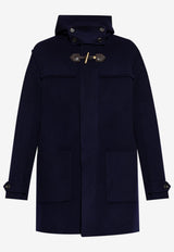 Moschino Wool and Cashmere Coat with Hood Navy A0651 5211 0342