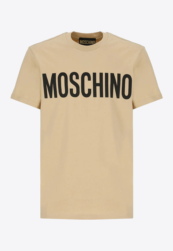 Moschino Logo Print Short-Sleeved T-shirt A0701 2041 1148 Beige
