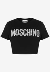 Moschino Embellished Cropped T-shirt Black A0701 5441 1555