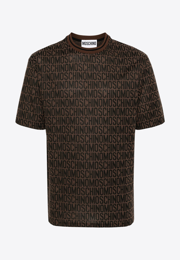 Moschino All-Over Logo T-shirt A0704 2645 1103 Brown