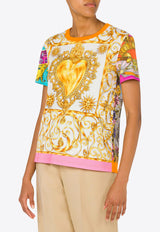 Moschino Scarf Print Short-Sleeved T-shirt A0710 0540 1888 Multicolor