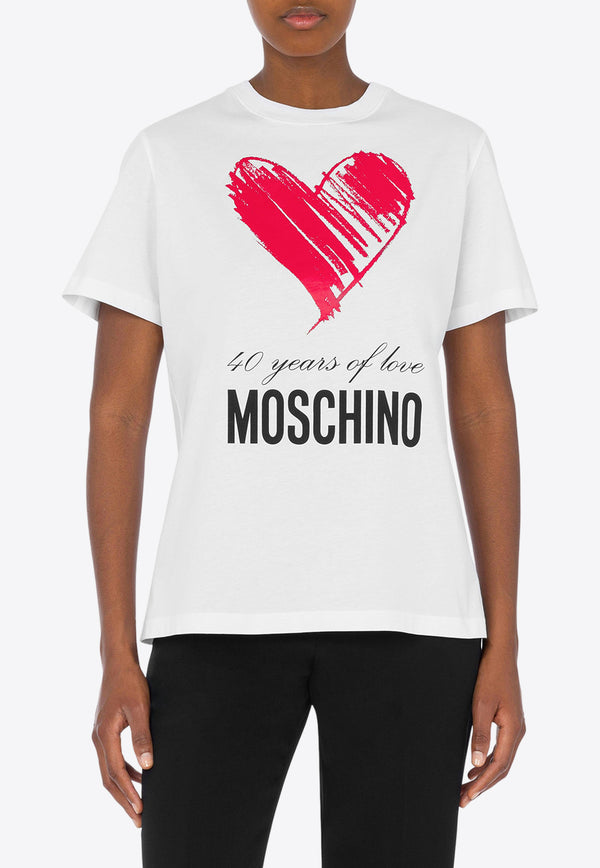 Moschino 40 Years of Love Crewneck T-shirt A0711 0441 1001