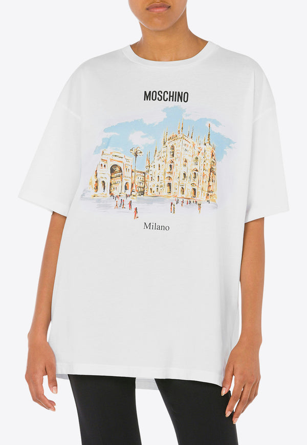 Moschino Archive Print Short-Sleeved T-shirt A0712 0541 1001 White