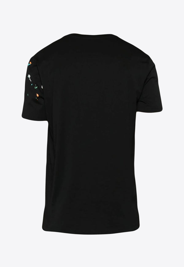 Moschino Paint-Splatter Logo Crewneck T-shirt A0712 2041 1555