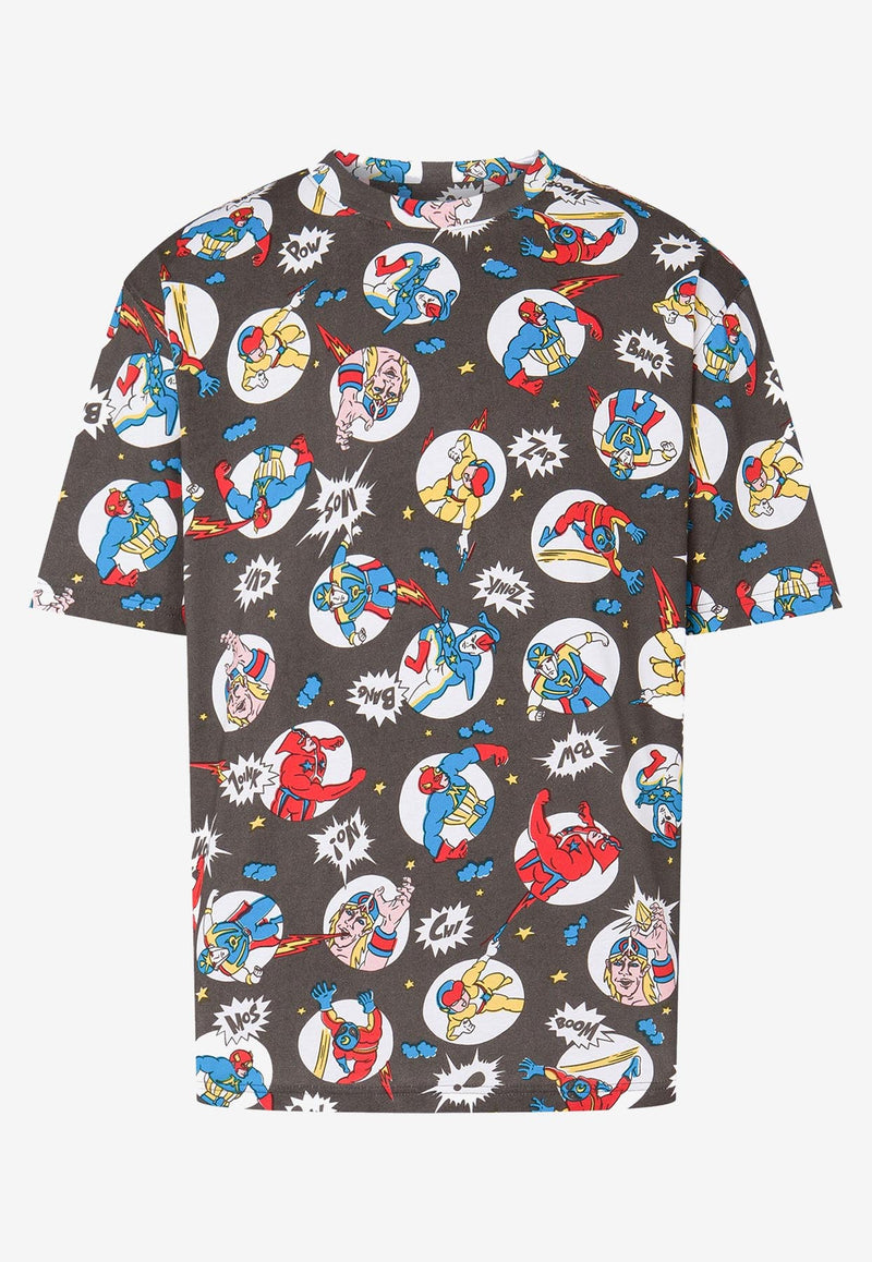 Moschino Graphic-Print Short-Sleeved T-shirt Multicolor A0712 7040 1888