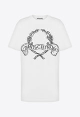 Moschino Laurel Crown Logo Print T-shirt White  A0712 0541 2001