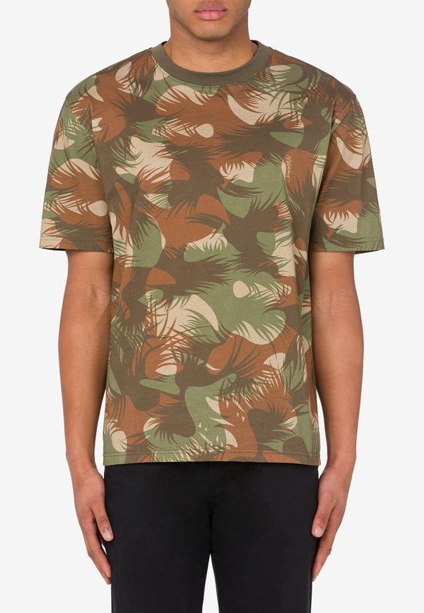 Moschino Camouflage Short-Sleeved T-shirt Khaki A0716 7040 1427