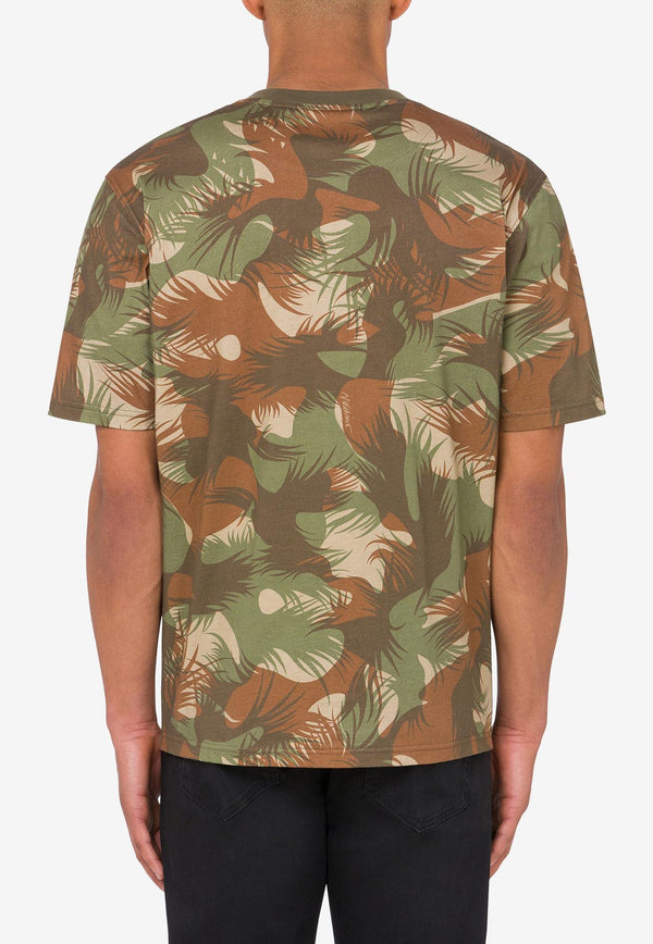 Moschino Camouflage Short-Sleeved T-shirt Khaki A0716 7040 1427