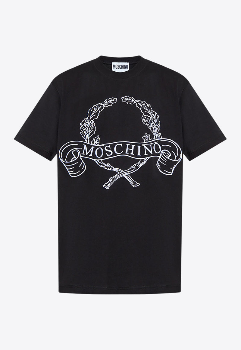 Moschino Maxi Laurel Crown Logo T-shirt Black A0722 0241 1555