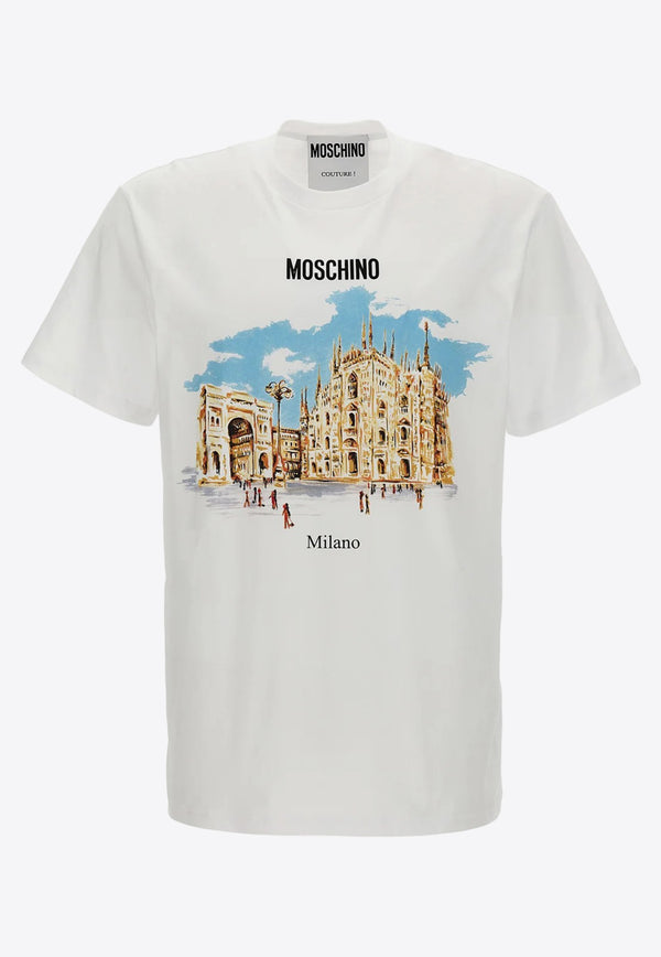 Moschino Graphic-Print Crewneck T-shirt A0723 0241 1001