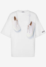 Moschino Sneakers Print Crewneck T-shirt White A0725 541 1001