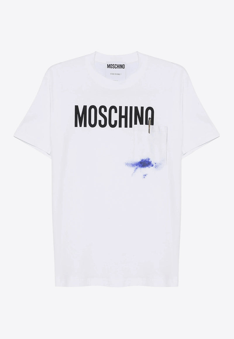 Moschino Logo Print Crewneck T-shirt White A0725 0241 1001