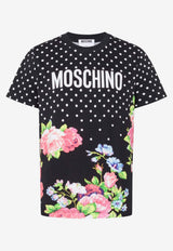 Moschino Polka Dots and Floral Print T-shirt Multicolor A0726 541 3888
