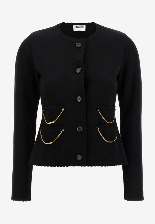 Moschino Wool Chain Cardigan Black A0901 5500 0555