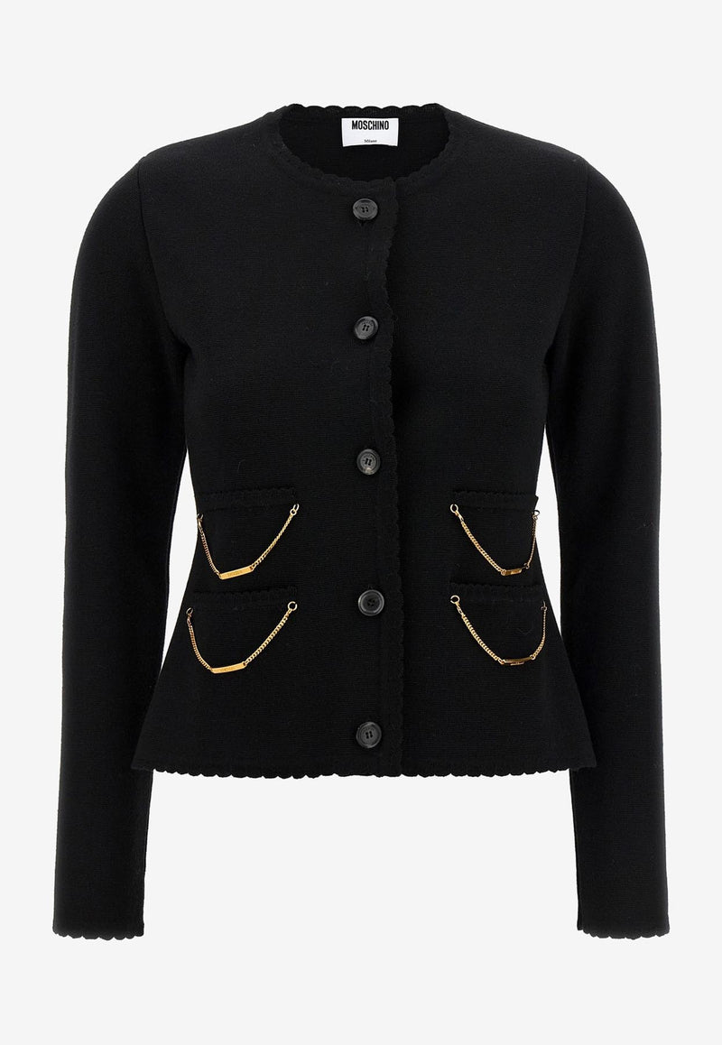 Moschino Wool Chain Cardigan Black A0901 5500 0555