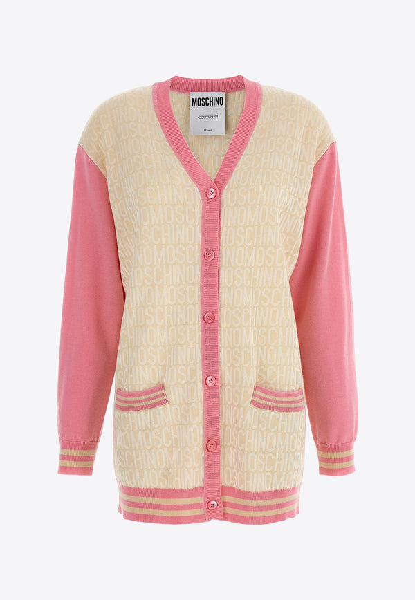 Moschino All-Over Logo Wool Cardigan A0903 2700 2006 Multicolor