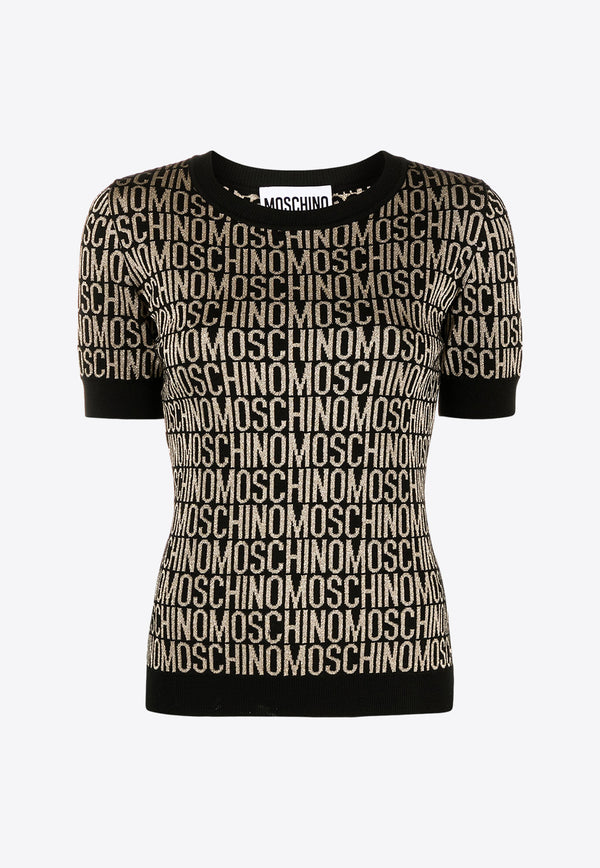 Moschino All-Over Logo Knit Top A0908 2700 1606 Multicolor