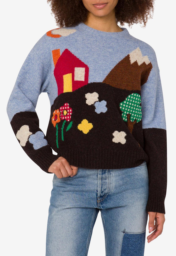 Moschino Archival Motif Shetland Wool Sweater Multicolor A0921 5503 2888