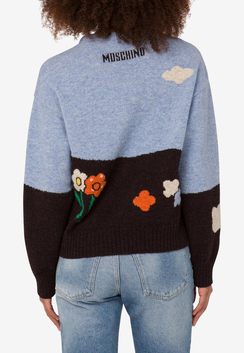 Moschino Archival Motif Shetland Wool Sweater Multicolor A0921 5503 2888