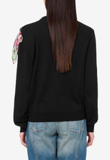 Moschino Silk-Blend Sweater with Bow Multicolor A0922 502 555