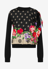 Moschino Silk-Blend Sweater with Bow Multicolor A0922 502 555