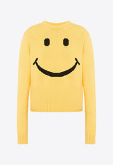 Moschino Intarsia Knit Smiley Sweater Yellow A0924 0507 0028