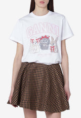 GANNI Graphic Print T-shirt White A105002911026/S_GAN-151