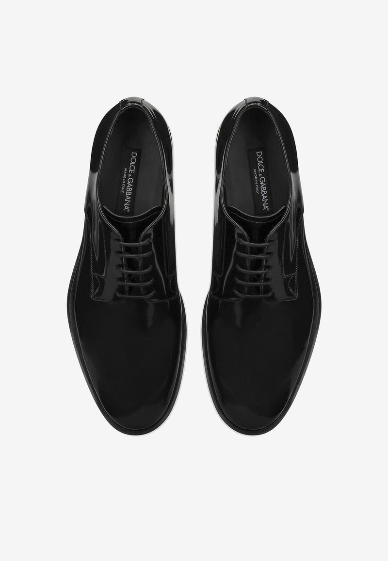 Dolce & Gabbana Leather Derby Lace-Up Shoes Black A10793 A1037 80999