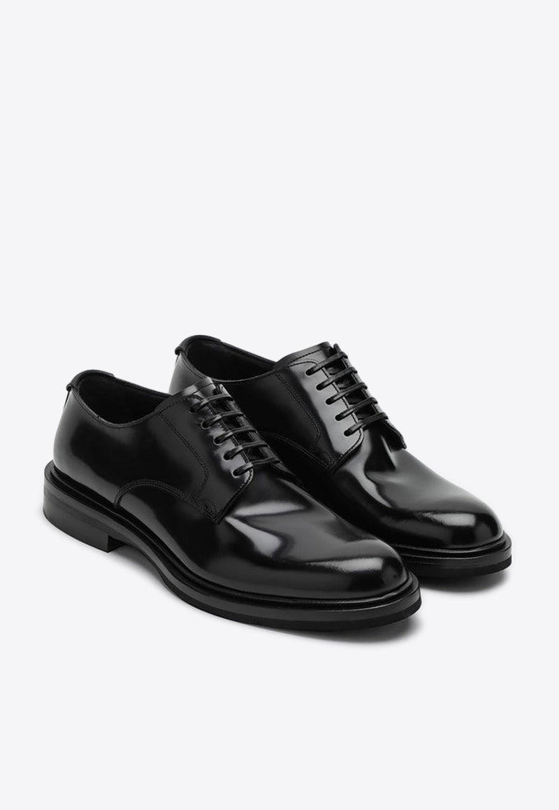 Dolce & Gabbana Altavilla Derby Shoes in Brushed Leather Black A10840A1203/P_DOLCE-80999