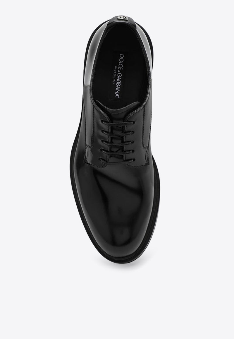 Dolce & Gabbana Altavilla Derby Shoes in Brushed Leather Black A10840A1203/P_DOLCE-80999