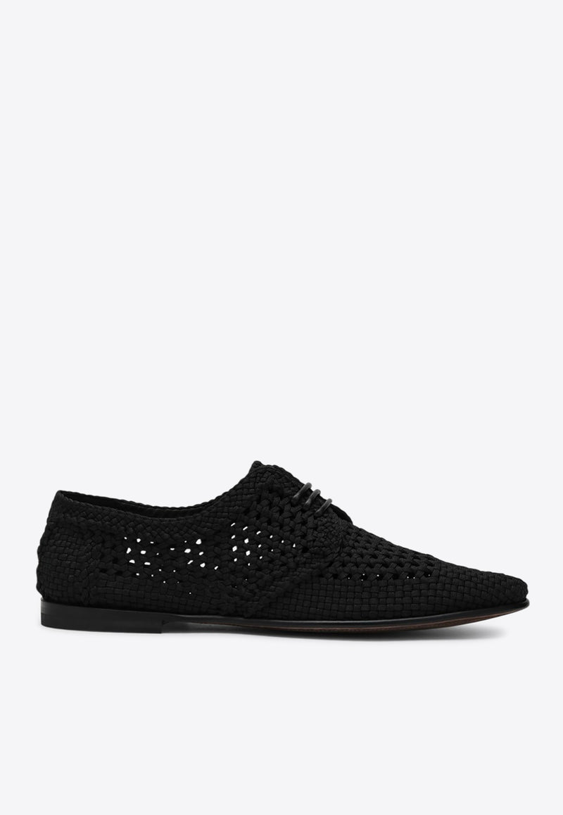 Dolce & Gabbana Woven Derby Shoes Black A10863A9L64/Q_DOLCE-80999