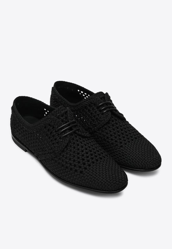 Dolce & Gabbana Woven Derby Shoes Black A10863A9L64/Q_DOLCE-80999