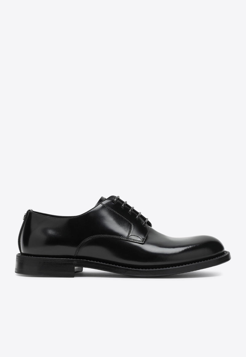 Dolce & Gabbana DG Night Brushed Leather Derby Shoes Black A10879A1203/R_DOLCE-80999