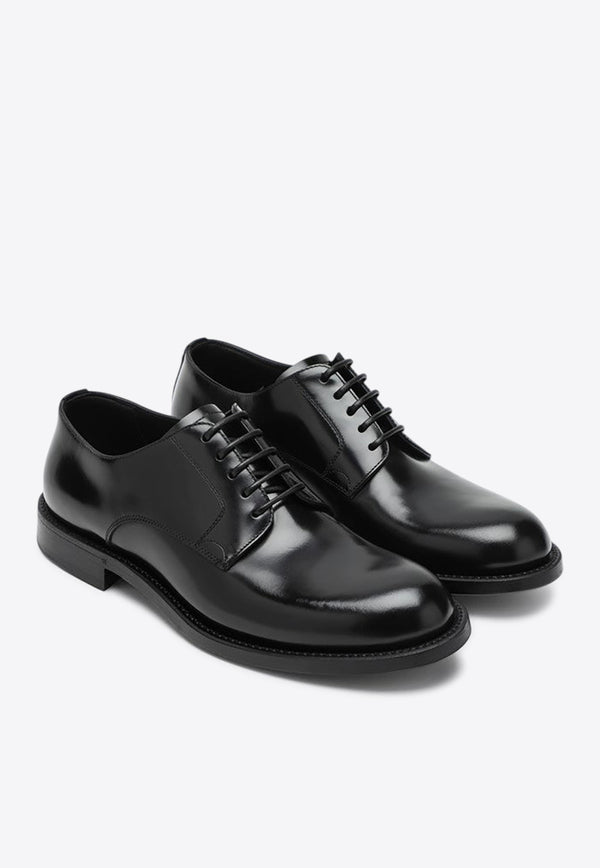 Dolce & Gabbana DG Night Brushed Leather Derby Shoes Black A10879A1203/R_DOLCE-80999