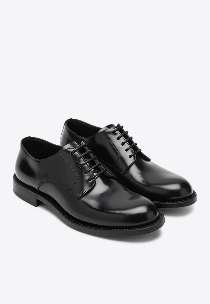 Dolce & Gabbana DG Night Brushed Leather Derby Shoes Black A10879A1203/R_DOLCE-80999