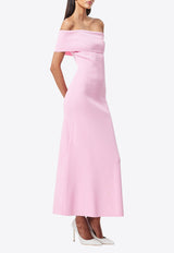 Mossman Monaco Off-Shoulder Crepe Midi Dress
 Pink A1106PINK