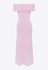 Mossman Monaco Off-Shoulder Crepe Midi Dress
 Pink A1106PINK