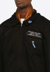 Maison MIHARA YASUHIRO Logo-Patched Zip-Up Jacket Black A11BL063CO/N_MIHAR-BLK