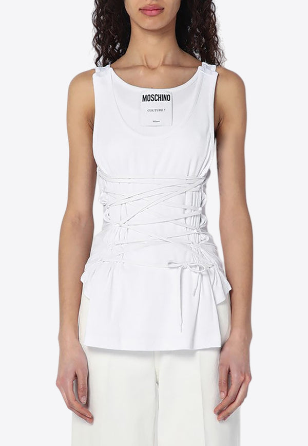 Moschino Logo Patch Tank Top White A12060445/Q_MOSCH-0001