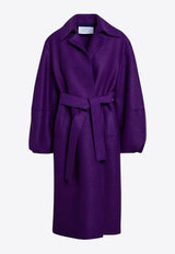 Harris Wharf London Belted Wool Coat  Purple A1530MLK/P_HARWH-561