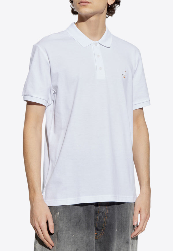 Moschino Goose Embroidery Polo T-shirt White A1602 0242 1001