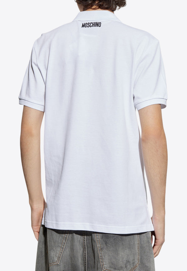 Moschino Goose Embroidery Polo T-shirt White A1602 0242 1001