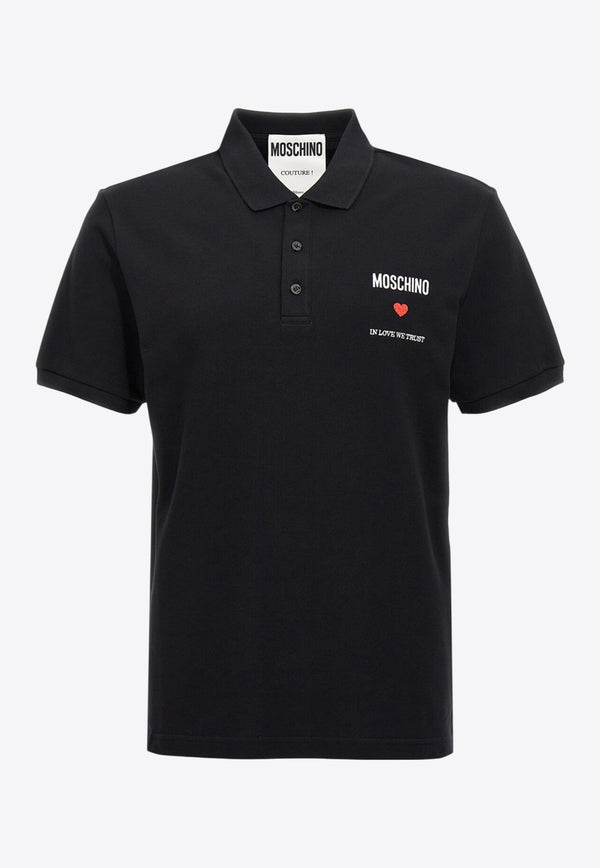 Moschino In Love We Trust Polo T-shirt Black A1602 0242 1555